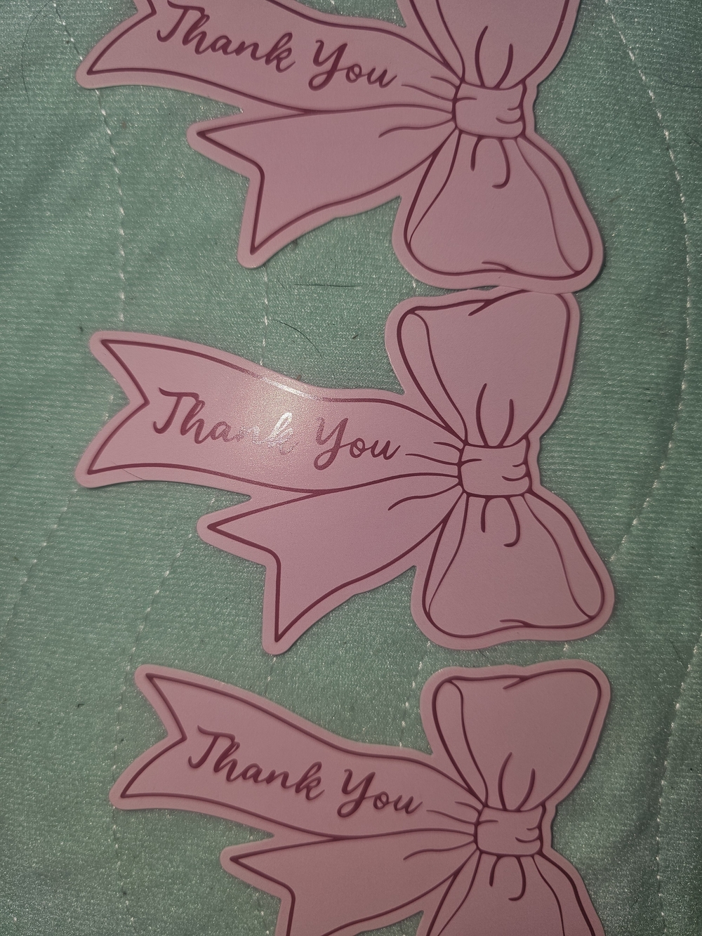 Thank You Pink Bow Shipping Cards- Pack of Decorative Labels